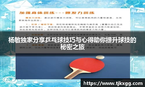 杨敏独家分享乒乓球技巧与心得助你提升球技的秘密之旅