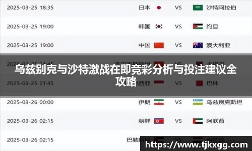 乌兹别克与沙特激战在即竞彩分析与投注建议全攻略